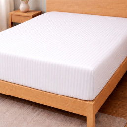 Простирадло на гумці бязь 160х200+25см Смужка Біла Love You