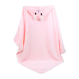Детское полотенце-уголок с вышивкой светло-розовый HomeBrand