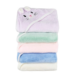 Детское полотенце-уголок с вышивкой светло-сиреневый HomeBrand