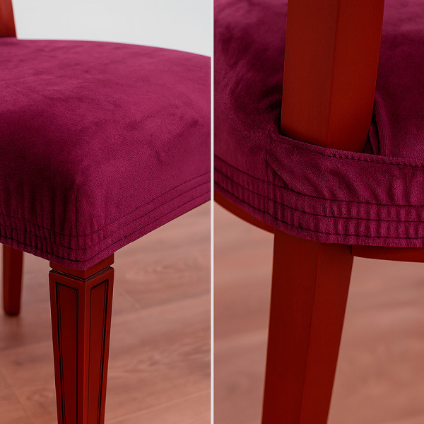 Чохли на сидіння стільця велюрові 2 шт бордовий Love You