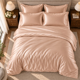 Комплект постельного белья Love You, Семейный 160×220х2, тенсель 300TC, тауп