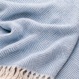 Плед бавовняний Паркет блакитний Love You