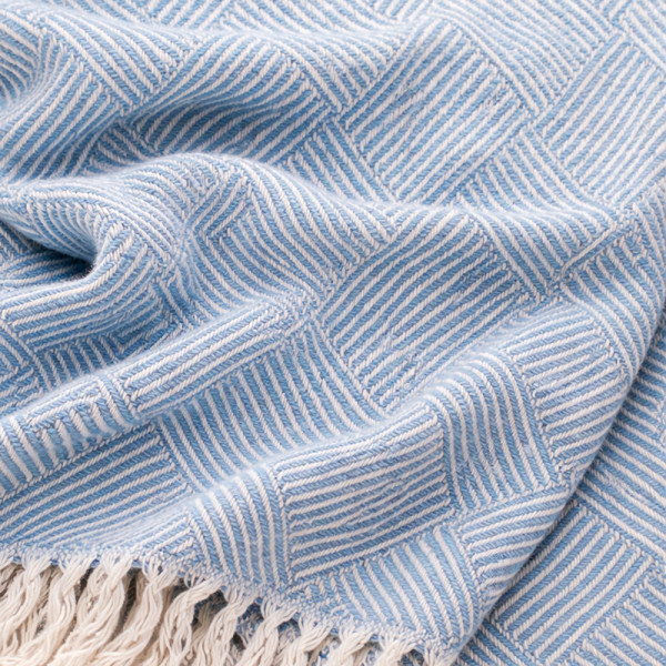 Плед бавовняний Паркет блакитний Love You