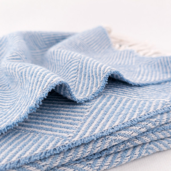 Плед бавовняний Паркет блакитний Love You