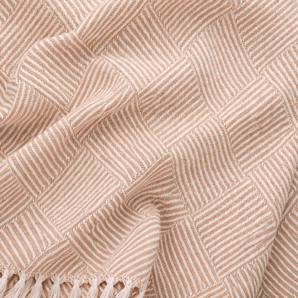 Плед бавовняний Паркет бежевий Love You