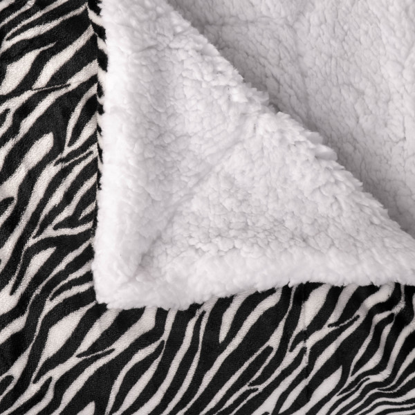 Плед флісовий Sherpa Зебра двосторонній Love You
