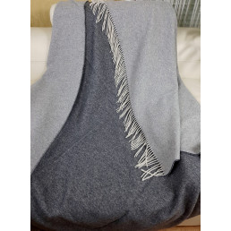 Плед Кашеміровий 2 кольори білий-сірий Love You