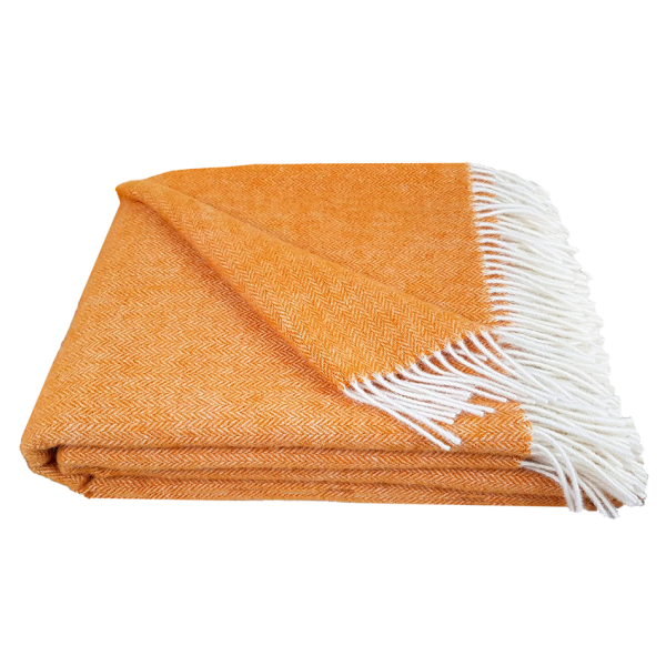 Плед Love You 100% вовна Гірчиця 140х200 см