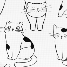 Комплект постільної білизни Love You, 1,5-спальний 160×220, сатин 200TC, Meow