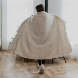 Плед з екологічної вовни бежевий Love You