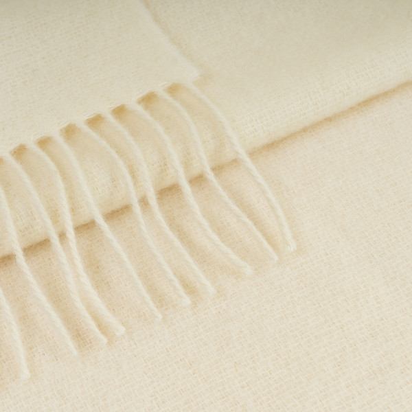 Плед з екологічної вовни білий Love You