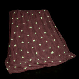 Плед фліс, що світиться в темряві Рожеві зірочки  Love You