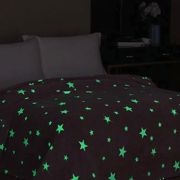 Плед фліс, що світиться в темряві Рожеві зірочки  Love You