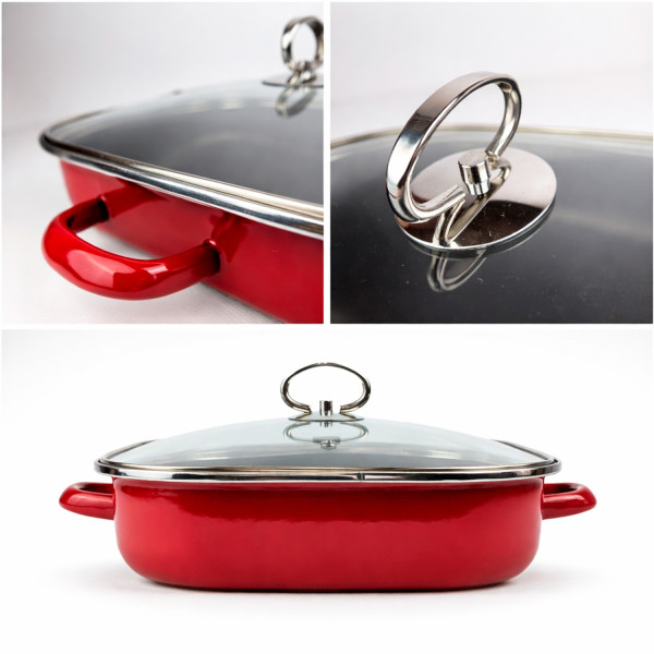 Жаровня антипригарна GARNET з кришкою VITRINOR 27 см 3.5 л