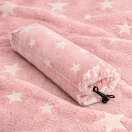 Плед фліс, що світиться в темряві Рожеві зірочки  Love You