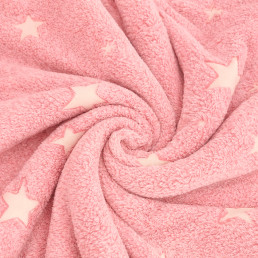 Плед фліс, що світиться в темряві Рожеві зірочки  Love You