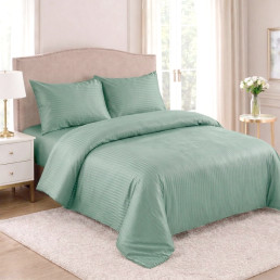 Постельное бельё LoveYouHome микрофибра страйп Евро мята