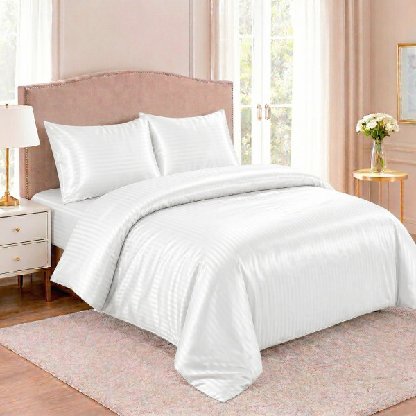 Постельное бельё LoveYouHome микрофибра страйп Евро белое