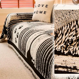 Накидка-покривало на диван 180х220 Коти та лапки Айворі двостороння MP10 Love You