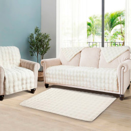 Уценка !!! Накидка для м'яких меблів 1шт 90x210 см хутряна айворі Love You