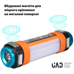 Фонарь аккумуляторный светодиодный + повербанк водонепроницаемый с магнитом 30см UAD 7800 мАч