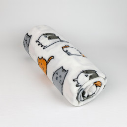 Плед тревел легкий флісовий Веселі котики 150x200 см з ременем Love You