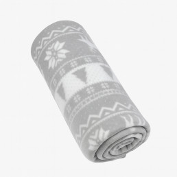 Плед тревел легкий флісовий Срібні олен 150x200 см з ременем Love You