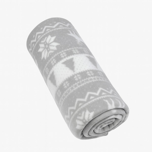 Плед тревел легкий флісовий Срібні олен 150x200 см з ременем Love You