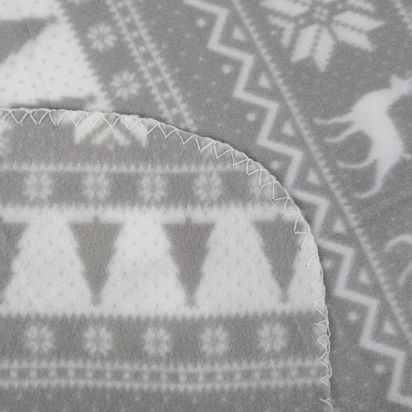 Плед тревел легкий флісовий Срібні олен 150x200 см з ременем Love You