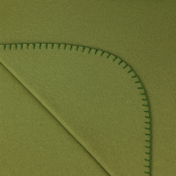 Плед тревел легкий флісовий однотонний оливковий (хакі) 150x200 см з ременем Love You