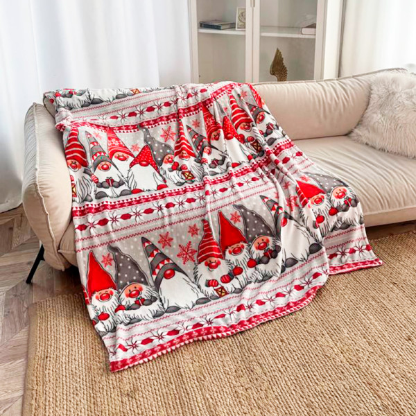 Плед фліс Новорічні гномики 150x200 см Love You