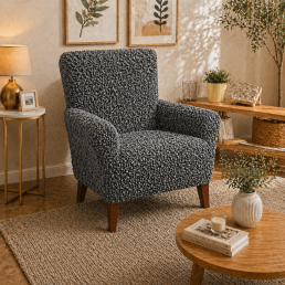 Еластичний чохол на крісло 3D Жатка сірий Love You Italy