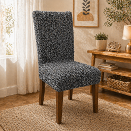 Еластичний чохол на стілець 3D Жатка сірий Love You Italy