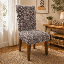 Еластичний чохол на стілець 3D Жатка мокко-бежевий Love You Italy