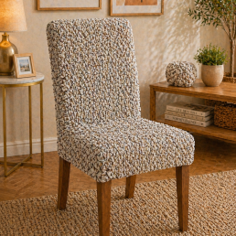 Еластичний чохол на стілець 3D Жатка кремовий Love You Italy