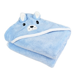Детское полотенце-уголок с вышивкой голубой HomeBrand