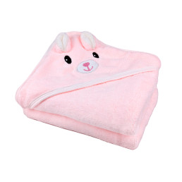Дитячий рушник-куточок з вишивкою світло-рожевий HomeBrand