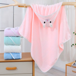 Детское полотенце-уголок с вышивкой светло-розовый HomeBrand