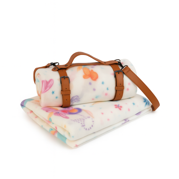 Плед тревел легкий флісовий Балетні Мрії 150x200 см з ременем Love You