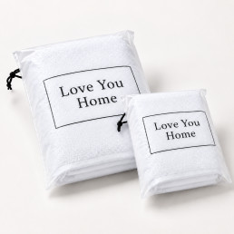Набір білих махрових рушників LoveYouHome Hotel Collection, 50×80 + 75×150 см