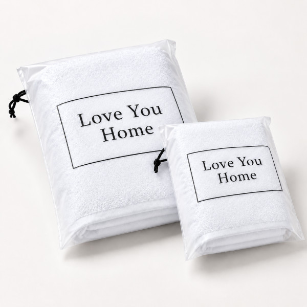 Набор белых махровых полотенец LoveYouHome Hotel Collection, 50×80 + 75×150 см