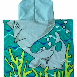 Детское банное полотенце с капюшоном Акула HomeBrand