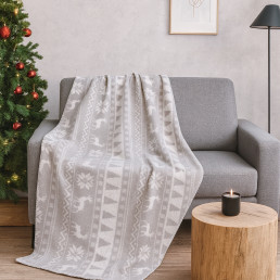 Плед легкий флісовий Срібні олені 150x200 см Love You