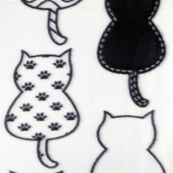 Плед легкий флісовий Чорні та білі котики Love You