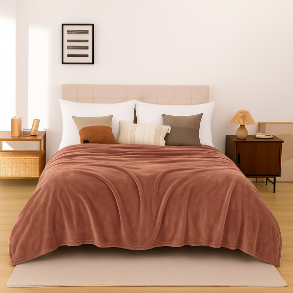 Плед флісовий бежевий Love You