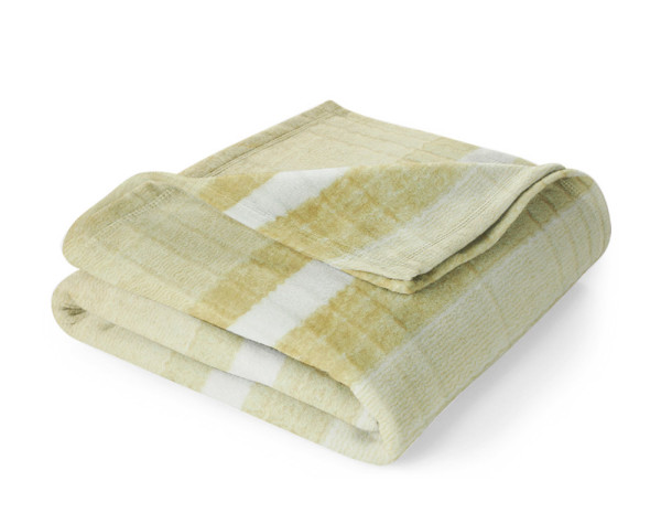 Уцінка! Флісовий плед 220×230 см,світло-салатового кольору з білими смугами Love You