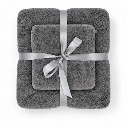 Набір рушників 2 шт 35x75 см+70x140 см темно сірий LoveYouHome