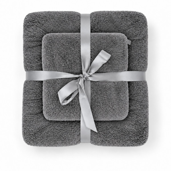 Набір рушників 2 шт 35x75 см+70x140 см темно сірий LoveYouHome