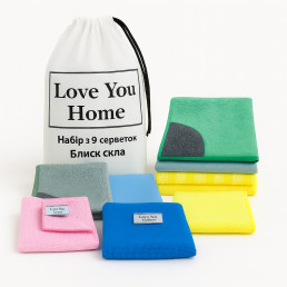 Набор из 9 салфеток для уборки "Блеск стекла" LoveYouHome