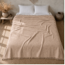 Покривало-плед з бахромою 200х230 бежевий LoveYouHome